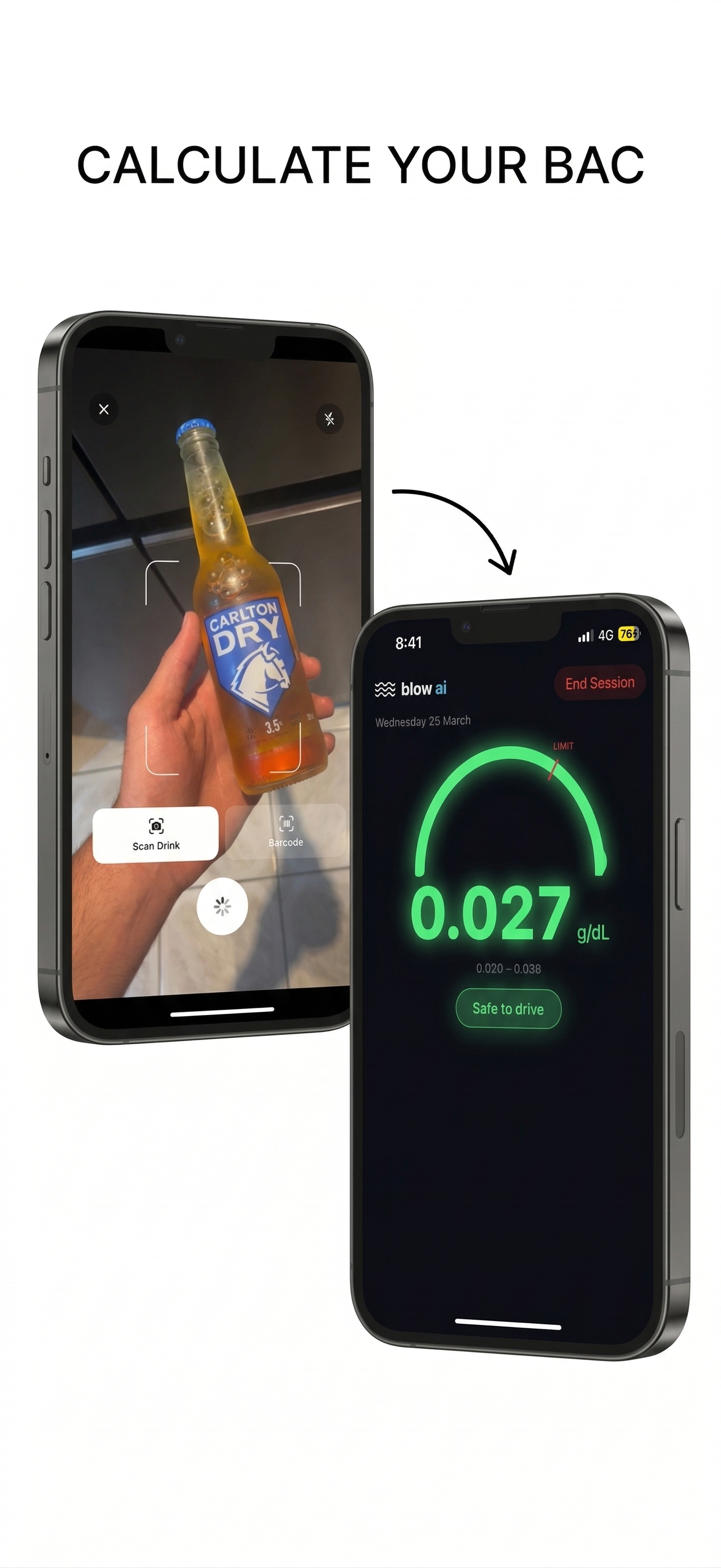 Blow AI app mockup